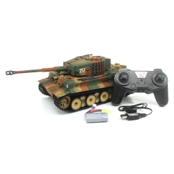 Czołg zdalnie sterowany IR/dźwięk 1:24 German Tiger 1 Mid Painted Camo RTR 2.4Ghz - Heng Long 3841-11-M-C